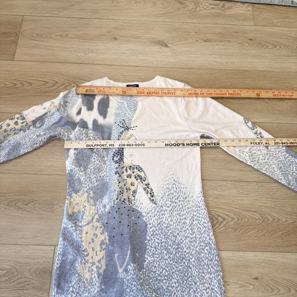 Sempre Woman's Dress Designed In Italy Human Artwork Leopard Sz M - Picture 6 of 12